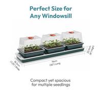 Oakland Gardens Electric Heated Propagator Trio Top Windowsill Seed Starter