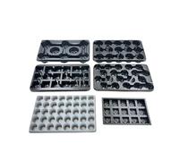 Oakland Gardens Plant Pot Carry Trays Market Transport Tray Round Square Flower Pots Holder-7cm Square Seedling Tray-Holds 15, Pack of 3