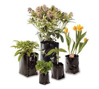 Oakland Gardens Poly Plant Pots Grow Bag Containers Hadopots Polythene Reusable Quality Recycled (10 x 8 Litre PolyBags)