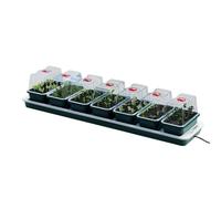 Oakland Gardens Super 7 Electric Windowsill Propagator | Heated Seed Starter Kit with 7 Mini Trays & Vented Lids | Indoor Seedling & Cutting Growing System | Planter