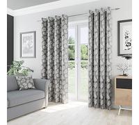 Enhanced Living Oakland Leaf Pattern, Thermal, Room Darkening Pair - Grey grey 66x72