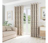 Enhanced Living Oakland Leaf Pattern, Thermal, Room Darkening Pair - Beige beige 46x54