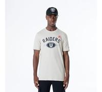 OAKLAND RAIDERS New Era Cap NFL Regular T-Shirt Distressed Screenprint Team Graphic Stone Unisex