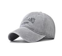 Oakland Washed Baseball Cap,Cotton Trucker Hat,Couple Duck Tongue Cap (UK, Alpha, L, Gray)