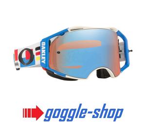 OAKLEY AIRBRAKE MTB GOGGLES TROY LEE DESIGNS DROP IN WHITE / PRIZM SAPPHIRE LENS