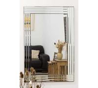 Oakley All Glass Triple Edge Bevelled Wall Mirror 100 x 70 CM MirrorOutlet Silver 1 Pack
