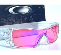 Oakley BATWOLF Clear Silver Icon POLARIZED Galaxy Pink Lens Sunglass 9101