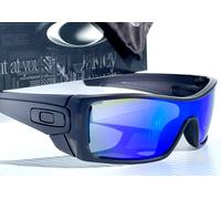Oakley BATWOLF Matte Blackout POLARIZED Galaxy Blue lens Sunglass 9101