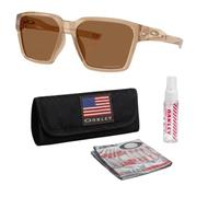 Oakley BRIZA OO9497 Square Shape Sunglasses With Official Eyewear Kit, Polished Sepia Frame | Prizm Bronze Lens, One size