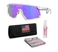 Oakley BXTR METAL OO9237 Shield Shape Sunglasses With Official Eyewear Kit, Matte Clear Frame | Prizm Violet Lens, One size