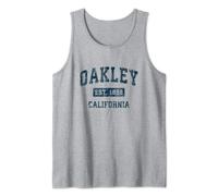 Oakley California CA Vintage Sports Design Navy Print Tank Top