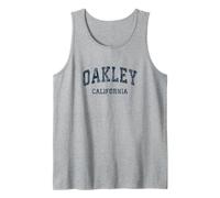 Oakley California CA Vintage Varsity Sports Navy Design Tank Top
