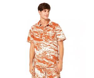 Oakley Deco Palms RC SS Button Down Shirt Surf White/BR - M Size: Medi