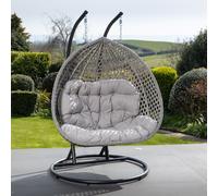 Oakley Double Swing Egg Pod Chair Artemis Home Light Grey One Size