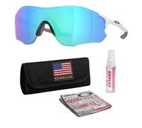 Oakley EVZERO PATH (LOW BRIDGE FIT) OO9313 Sunglasses With Official Kit, Polished White Frame | Prizm Sapphire Lens, One size