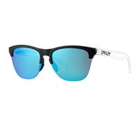 Oakley Frogskins Lite Sunglasses Matte Black/Matte Clear with Prizm Sapphire Lens, Medium to Large Face, Unisex, Retro Style