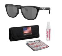 Oakley FROGSKINS RANGE (LOW BRIDGE FIT) OO9284A Sunglasses w/Official Kit, Matte Black/Black Ink Frame | Prizm Black Lens, One size