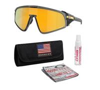 Oakley LATCH PANEL OO9404 Shield Shape Sunglasses w/Official Eyewear Kit | Grey Smoke Frame, Prizm 24K Lens, Non-Polarized, Men's & Women's Sunglasses
