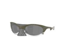 Oakley Man Sunglass OO9437 Plantaris Latitude Collection - Frame color: Matte Moss Green, Lens color: Prizm Black