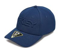 Oakley Men's 6 Panel Stretch Hat Embossed Baseball Cap, Blue, L