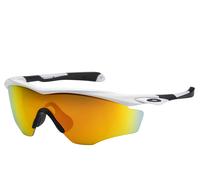 Oakley Men's Mirrored M2 OO9343 05 White Fire Iridium Wrap Sunglasses