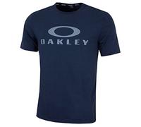 Oakley T-Shirt O Bark 457130 6AC - Men's Short Sleeve Crew Neck Cotton Navy Blue Size Small