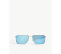 Oakley Mens Oakley Oo4142 Ejector Metal Rectangular-Frame Sunglasses Silver