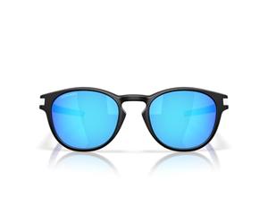 Oakley Men's Oo9265 Latch Sunglasses, Matte Black/White/Prizm Sapphire, 53 mm