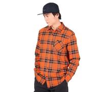Oakley Men's Podium Plaid Long Sleeve Flannel Shirt, Orange Check, Medium
