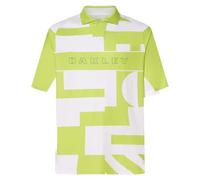 Oakley Men's Polo Shirt, Wmpo Geo Turf Print Light Gr, Large