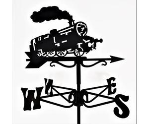 Oakley Mini Steam Train Weathervane - Blackwind Vane - Steel - L38 X W38 X H56 Cm - Black