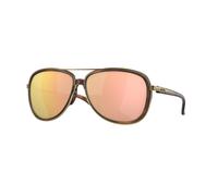 Oakley OO4129 SPLIT TIME 412914 Woman Sunglasses Metal Turtle Gold Round Polarized Prizm