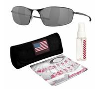 Oakley OO4141 WHISKER - Polarized/Non-Polarized - Oval Sunglasses with Official Eyewear Kit Bundle, Satin Black, 60 mm