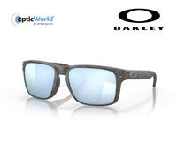 Oakley Rectangle Mens Woodgrain Prizm Deep Water Polarized Sunglasses - Brown - One Size