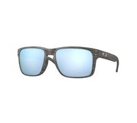 Oakley OO9102 Sunglasses Bundle: OO 9102 HOLBROOK 9102J9 Holbrook Woodgrain Prizm Deep and Large Blue leash Accessory kit