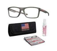Oakley OX8178 RAFTER Rectangle Shape Eyeglasses With Official Eyewear Kit, Satin Grey Smoke Frame | Clear Lens, One size