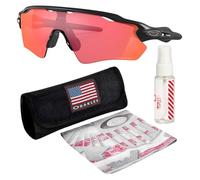 Oakley RADAR EV PATH OO9208 Rectangle Shape Sunglasses With Official Eyewear Kit, Matte Black Frame | Prizm Trail Torch Lens, 38 mm