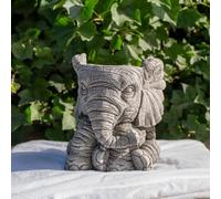 Oakley Small Stone Cast Elephant Planter Pot