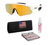 Oakley STUNT DEVIL LOW BRIDGE FIT OO9525 Sunglasses w/Official Eyewear Kit, Matte White Frame | Prizm 24k Lens, One size