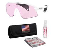 Oakley STUNT DEVIL OO9517 Rectangle Sunglasses With Official Eyewear Kit, Matte White Frame | Prizm Low Light Lens, One size