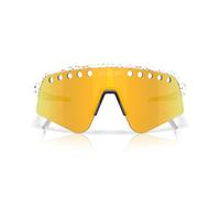 Oakley Sutro Lite Sweep Mathieu Van Der Poel Signature Series Glasses Red Gold Splatter with Prizm 24K Lens