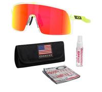 Oakley SUTRO NEON POP COLLECTION OO9406 Shield Sunglasses w/Official Kit, Clear Frame | Prizm Ruby Lens, One size