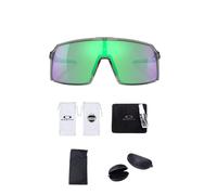 Oakley Sutro OO9406 Shield Sunglasses Cleaning kit and Black Flag Micro Bag (Grey Ink/Prizm Road Jade)