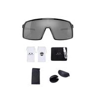 Oakley Sutro OO9406 Shield Sunglasses | includes Cleaning kit and Black Flag Micro Bag (Polished Black/Prizm Black)