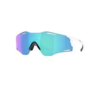 Oakley Cybr Zero Glasses Polished White with Prizm Sapphire Lens