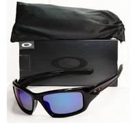 Oakley Valve Polarised Sunglasses Black Deep Blue Mirror Wrap OO 9236 12