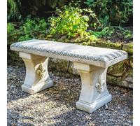 Oakleystone Northern Cute Straight Garden Bench Stone Cast Garden Statue