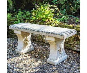 Oakleystone Northern Cute Straight Garden Bench Stone Cast Garden Statue