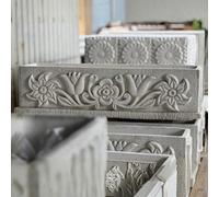 Oakleystone Northern Large White Stone Cast Tulip Trough Planter