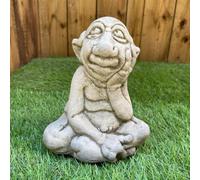 Oakleystone Northern Magical Sitting Goblin Stone Cast Statue Small Outdoor Ornament Garden Sculpture